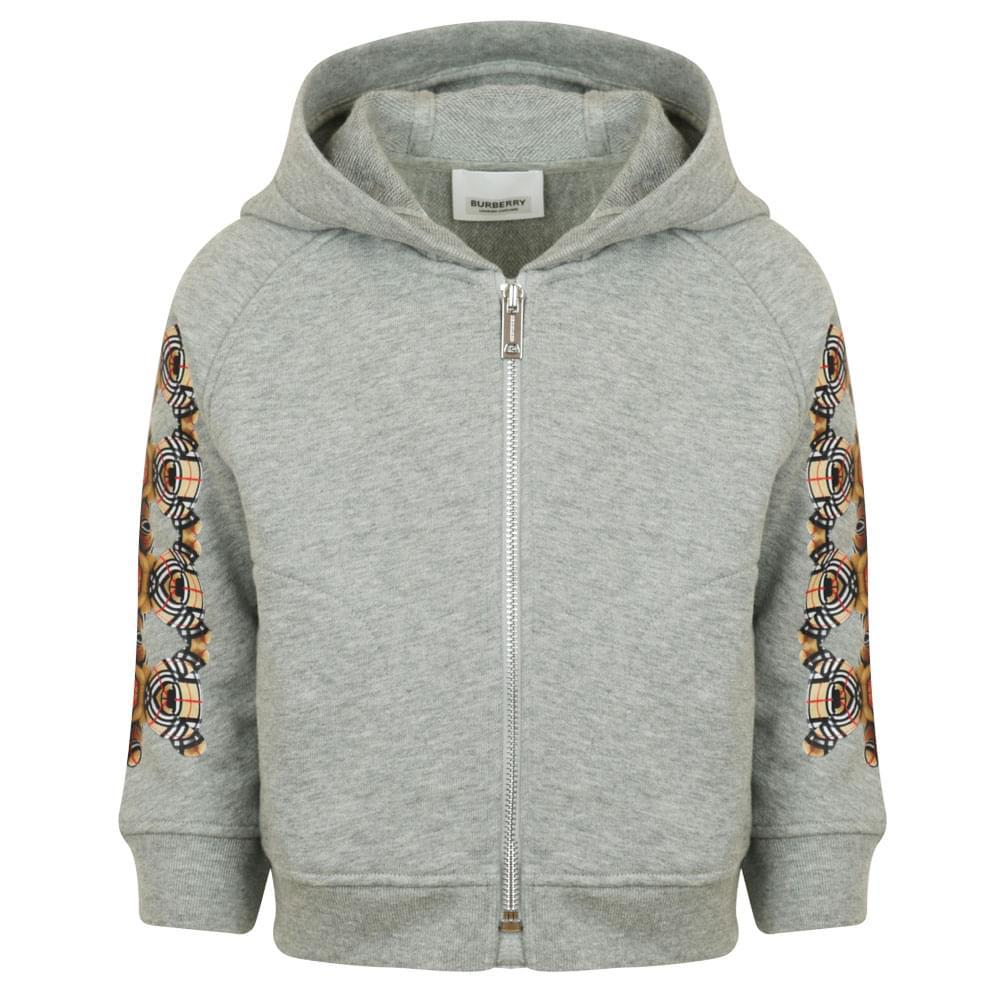 Grey Zip Up Bear Hoodie商品第1张图片规格展示