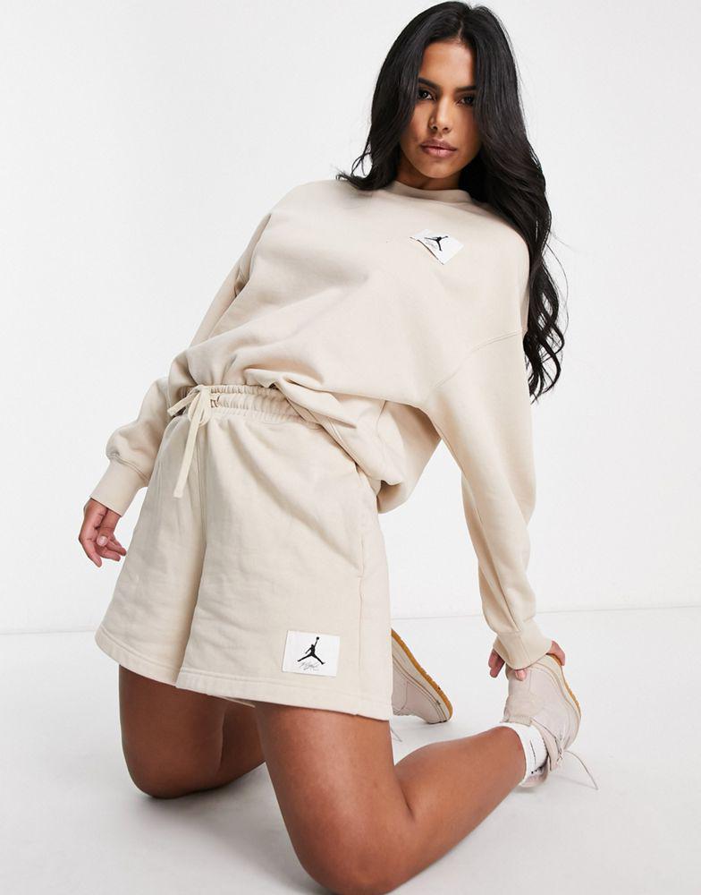 Jordan essential fleece pullover sweatshirt in sanddrift beige商品第4张图片规格展示