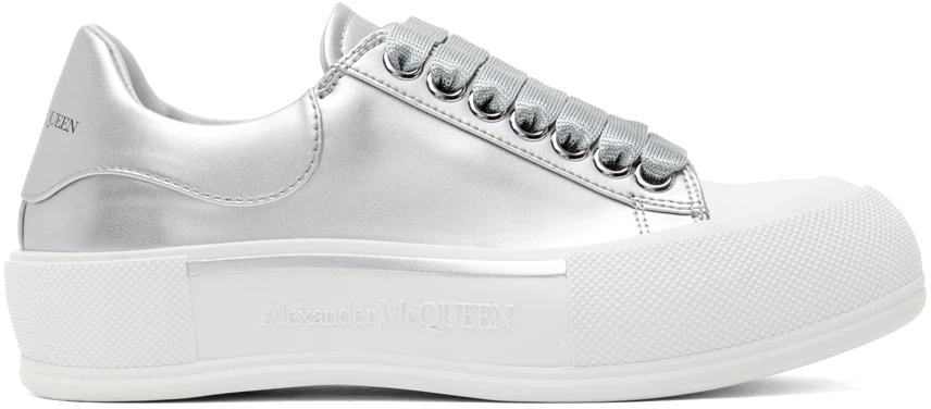 商品Alexander McQueen|Silver Deck Plimsoll Sneakers,价格¥1557,第1张图片