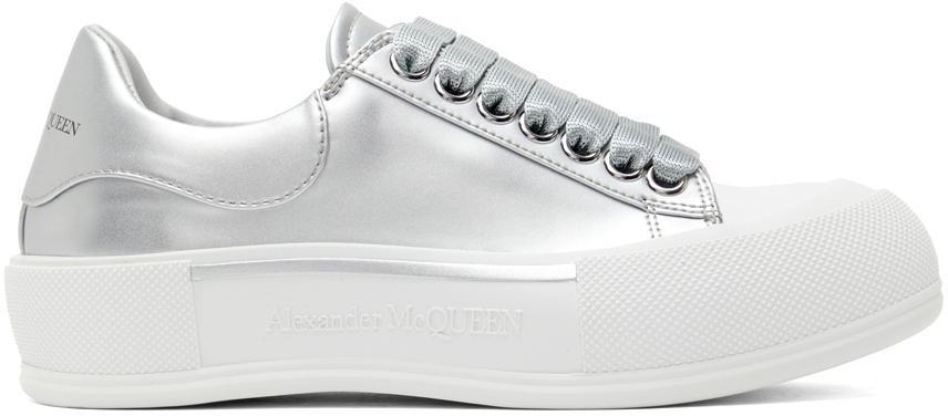 商品Alexander McQueen|银色 Deck Plimsoll 运动鞋,价格¥5061,第1张图片