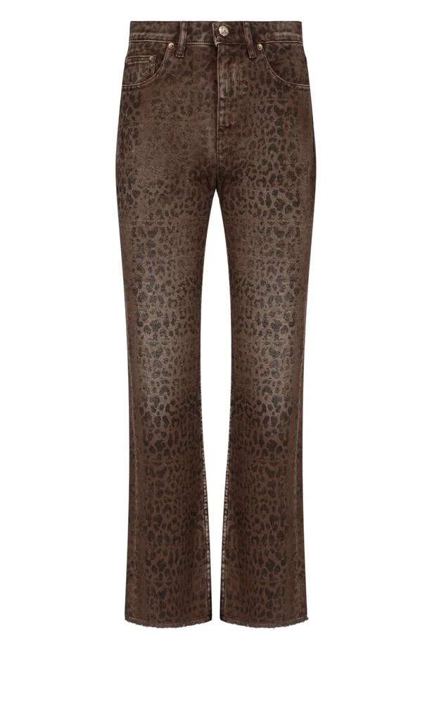 商品Golden Goose|Golden Goose Deluxe Brand Leopard Printed Flared Jeans,价格¥1595,第1张图片