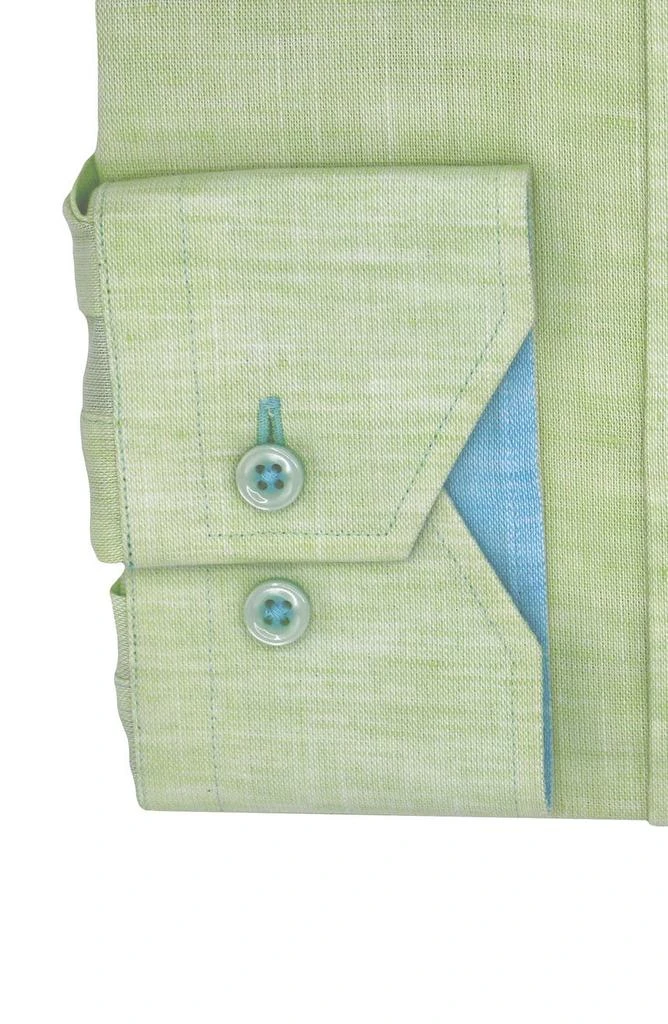 商品Lorenzo Uomo|Trim Fit Solid Cotton & Linen Dress Shirt,价格¥414,第2张图片详细描述