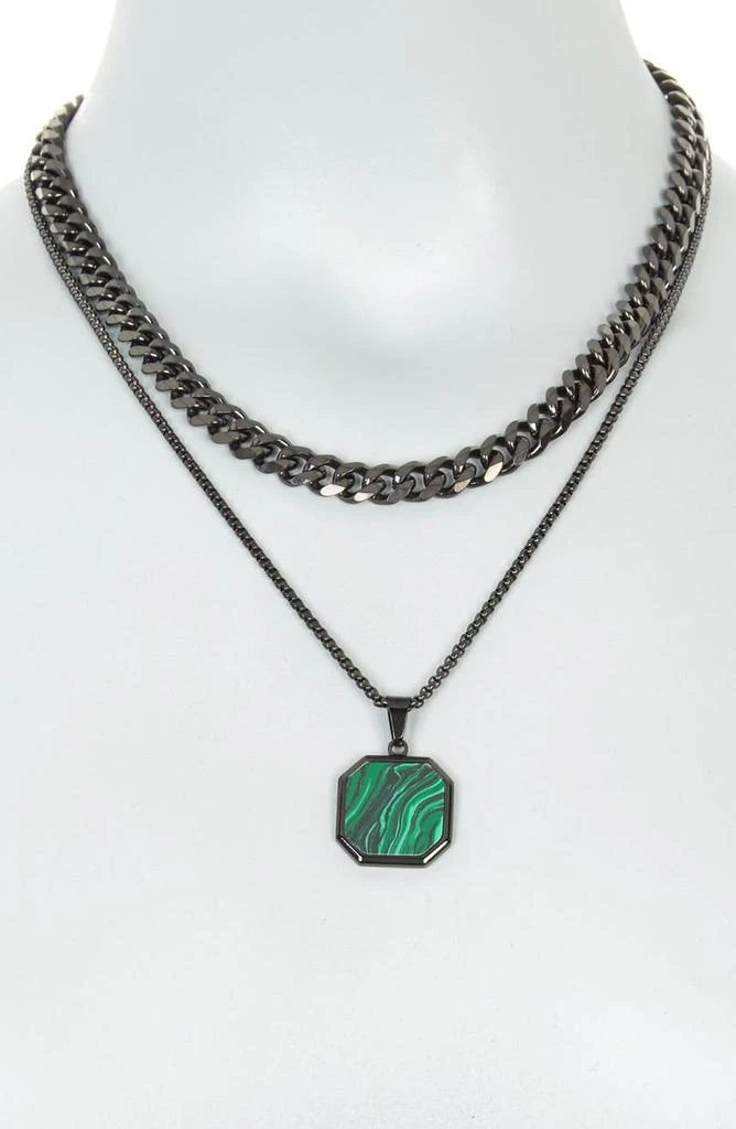商品Maison Kitsune|Layered Chain Pendant Necklace,价格¥107,第2张图片详细描述