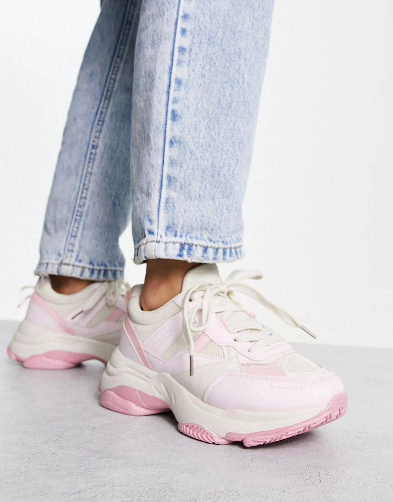 商品Koi Footwear|Koi panelled chunky trainer in pink mix,价格¥171,第1张图片