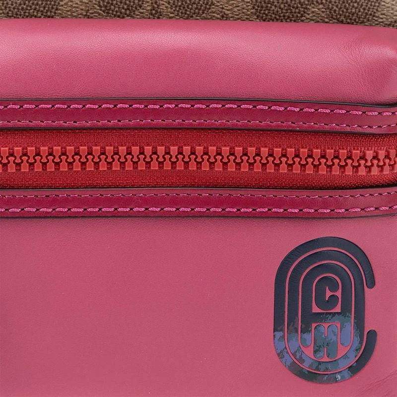 商品Coach|香港直邮COACH蔻驰专柜款女士拼色印花涂层帆布配皮双肩背包,价格¥3872,第4张图片详细描述