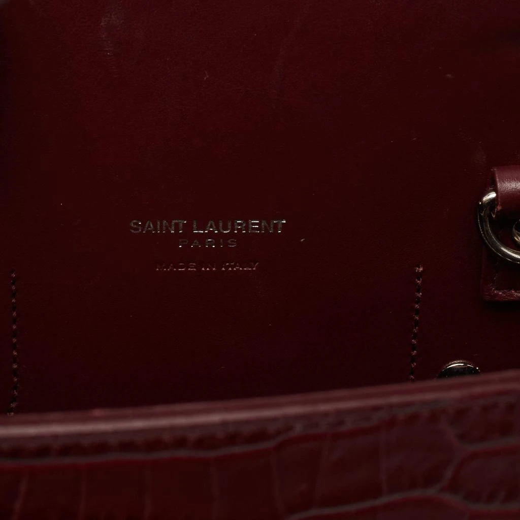 Saint Laurent Burgundy Croc Embossed Leather Small Sac De Jour Tote 商品