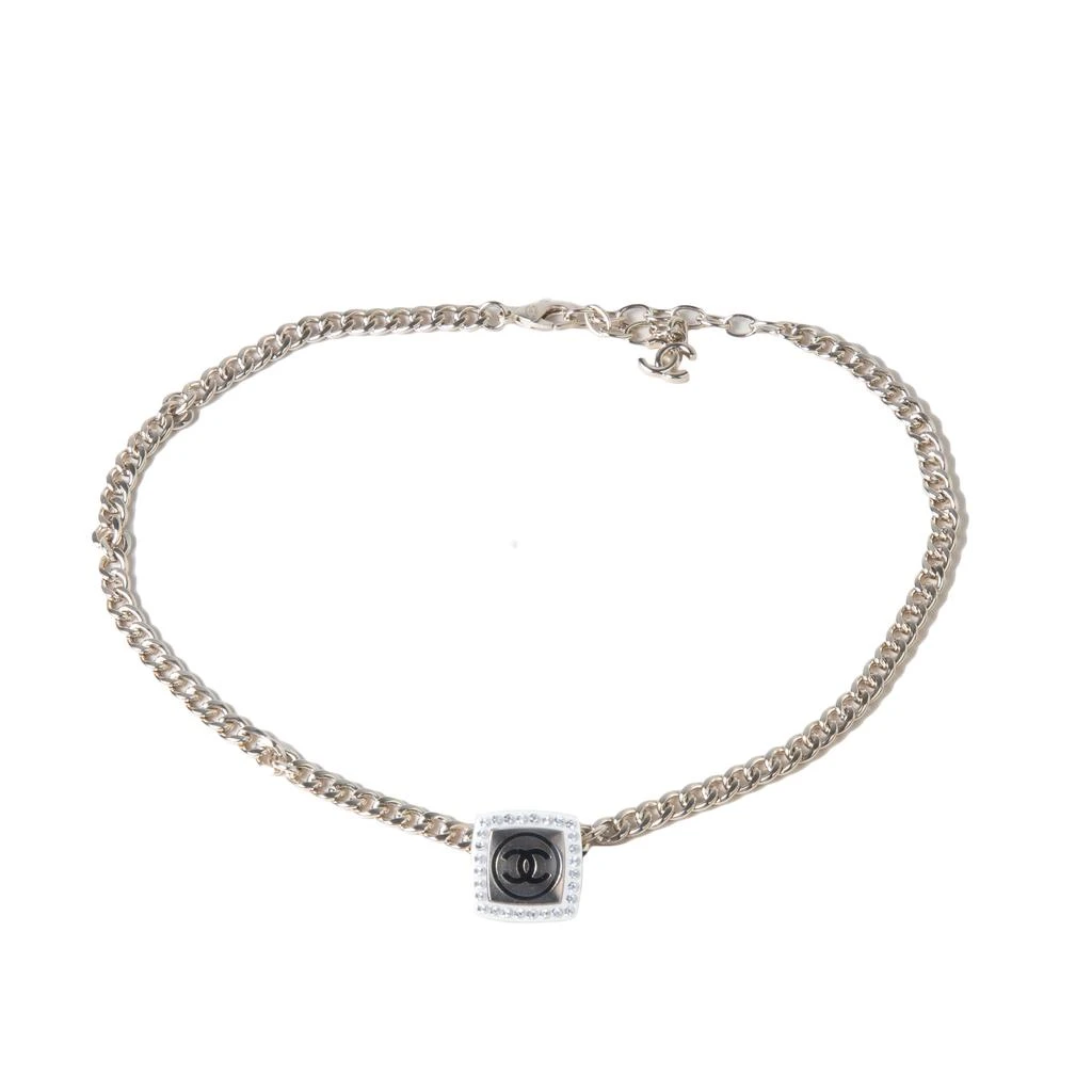 商品Chanel|Chanel CC Square Necklace Gold White Black Crystal,价格¥7165,第1张图片