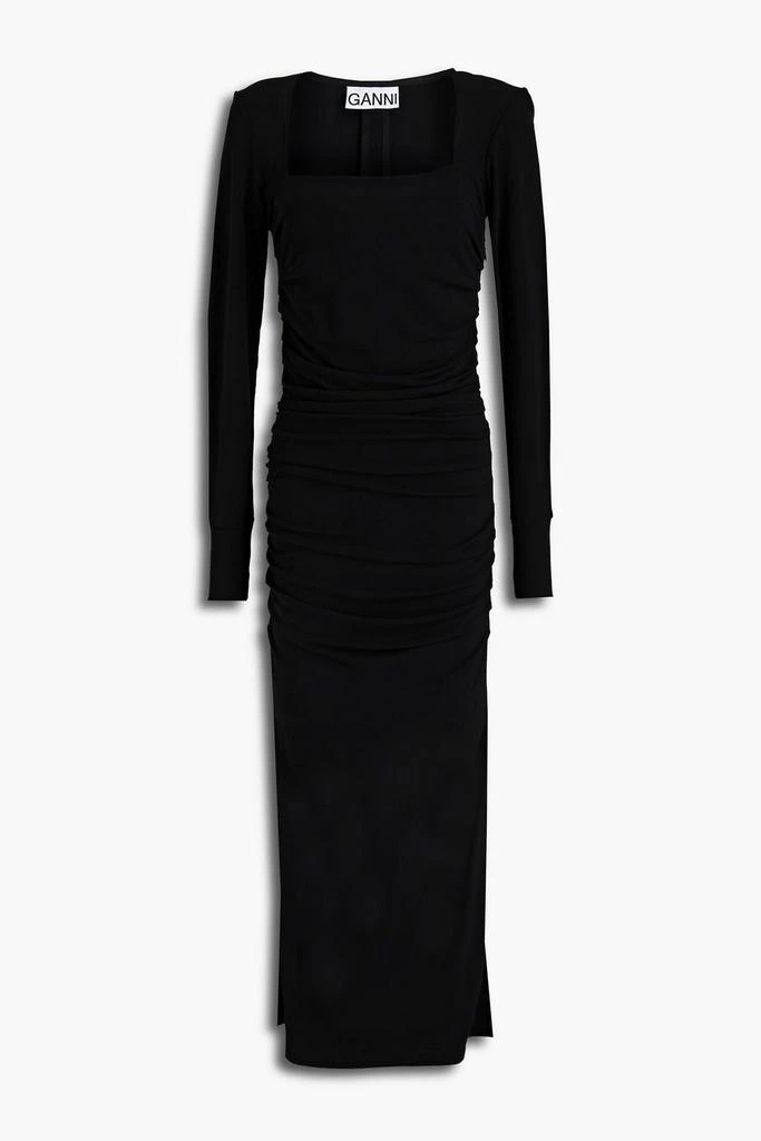 商品Ganni|Ruched crepe midi dress,价格¥1180,第3张图片详细描述