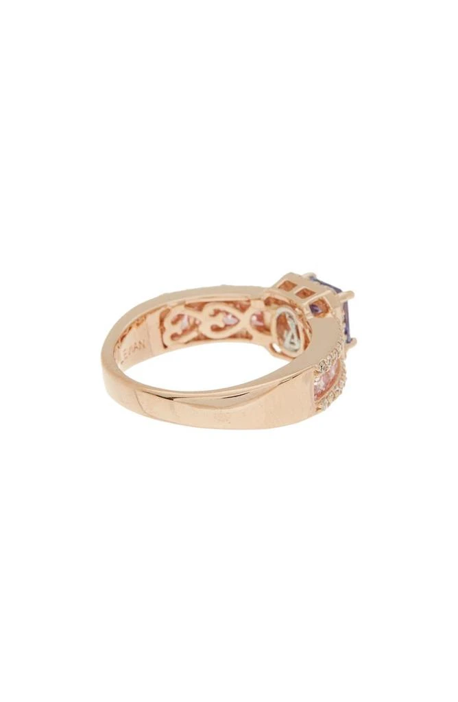 商品Suzy Levian|Goldtone Plated Sterling Silver Blue Pink Cubic Zirconia Bridal Ring,价格¥710,第2张图片详细描述