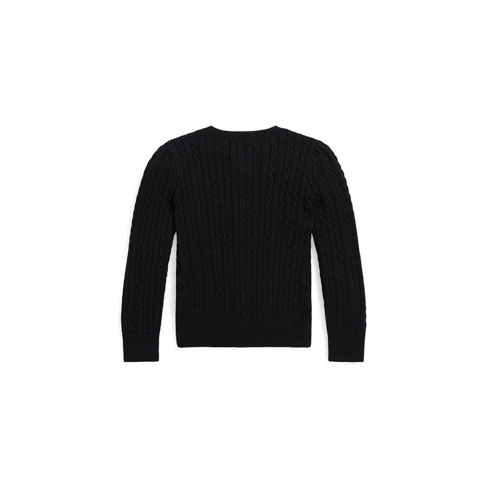 商品Ralph Lauren|Toddler and Little Girls Polo Bear Mini-Cable Cotton Cardigan,价格¥197,第3张图片详细描述