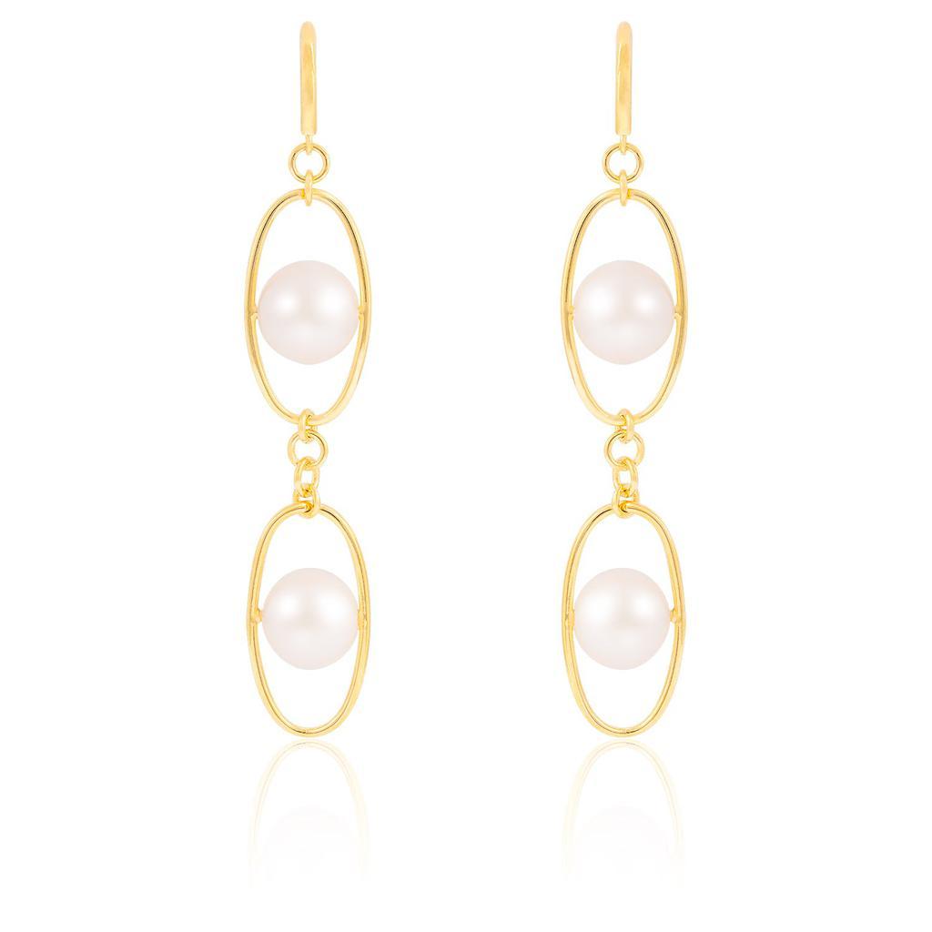 商品Splendid Pearls|Dangling Gold Plated Pearl Earrings,价格¥1033,第4张图片详细描述