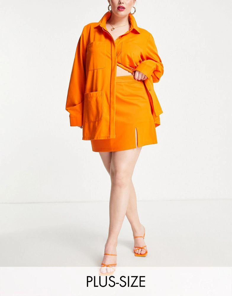 商品Extro & Vert Plus|Extro & Vert Plus a line mini skirt in tangerine,价格¥225,第1张图片