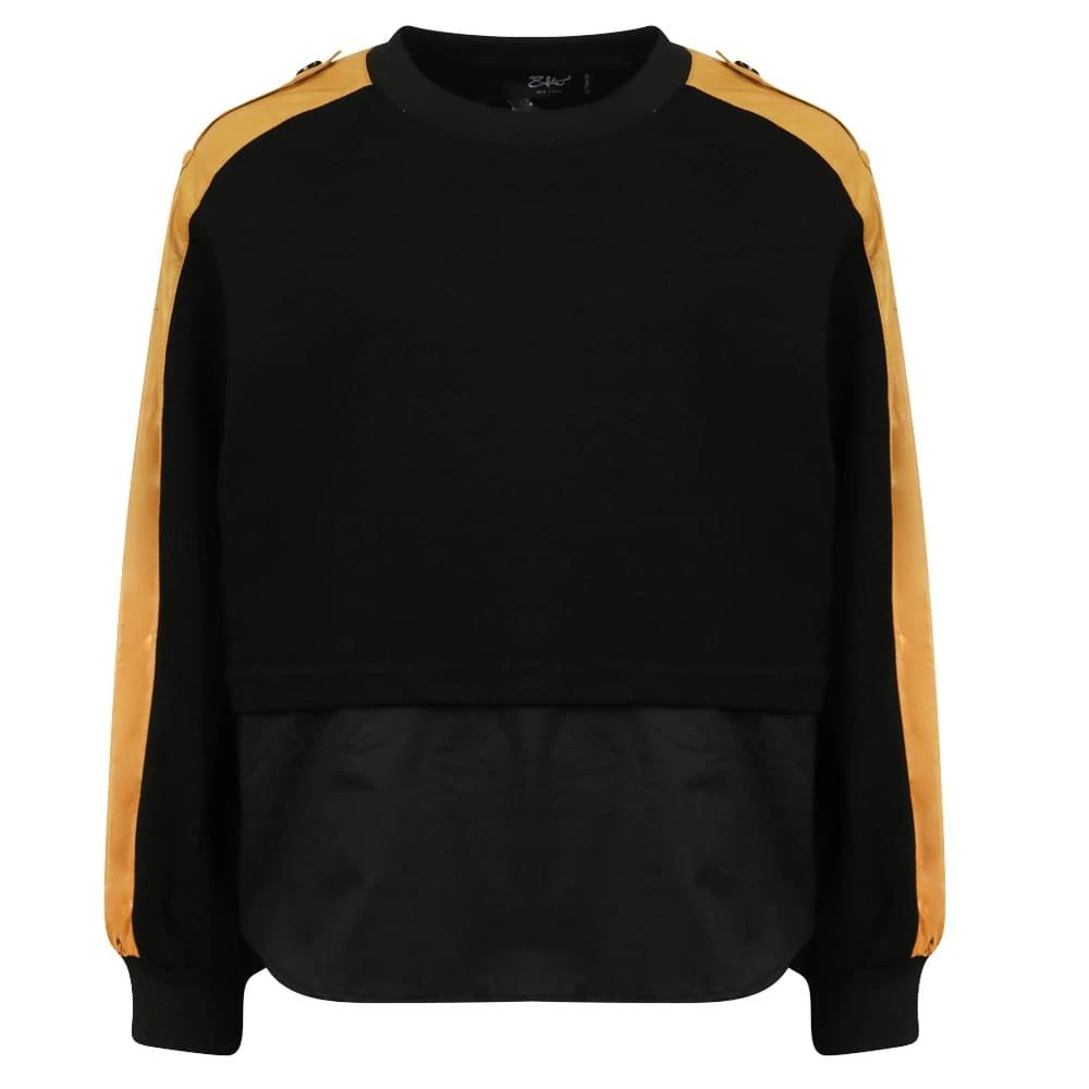 商品Fun & Fun|Black & Tan Leather Sweatshirt,价格¥148,第1张图片