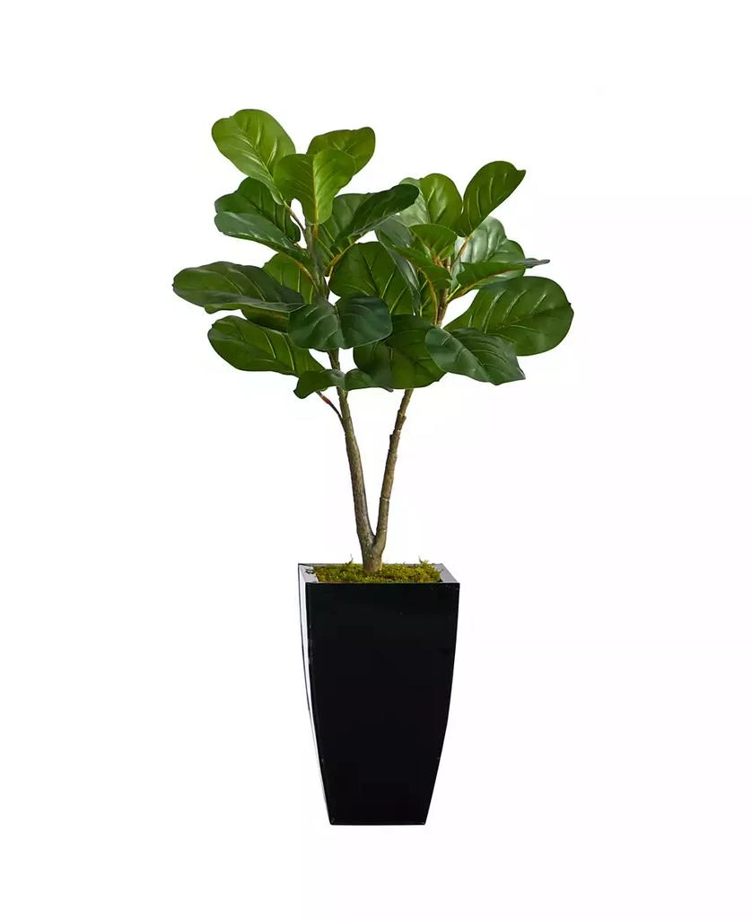 商品NEARLY NATURAL|3' Fiddle Leaf Fig Artificial Tree in Metal Planter,价格¥722,第1张图片