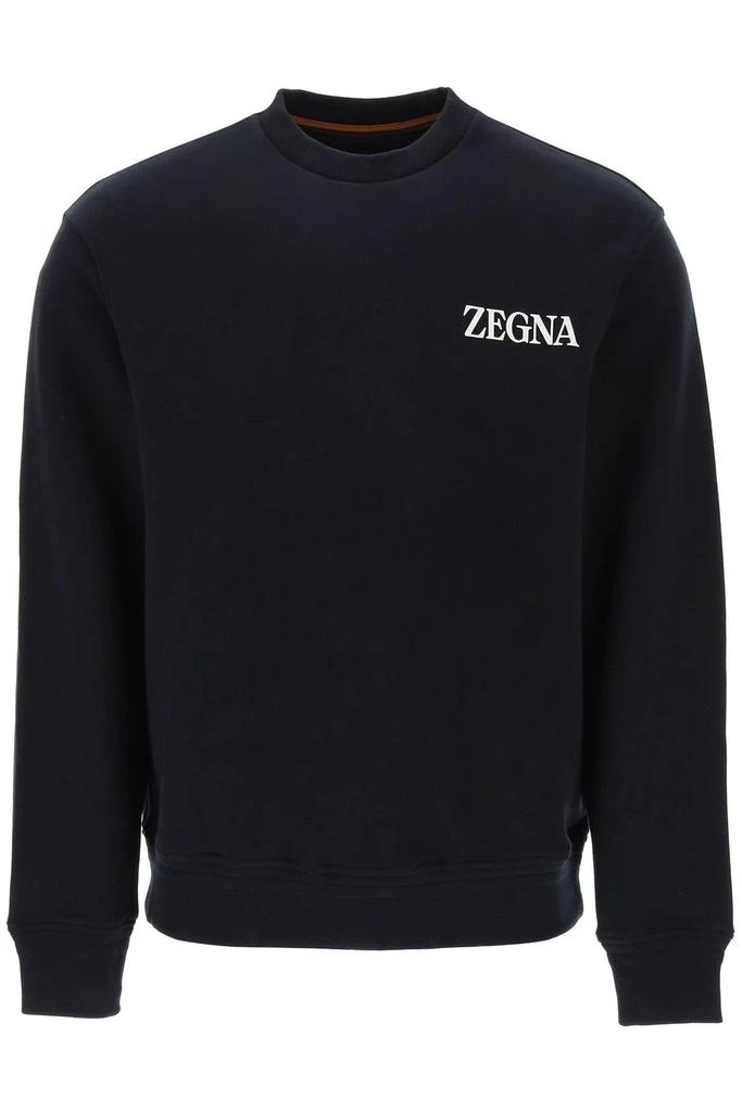 商品Zegna|CREW-NECK SWEATSHIRT WITH FLOCKED LOGO,价格¥2466,第1张图片
