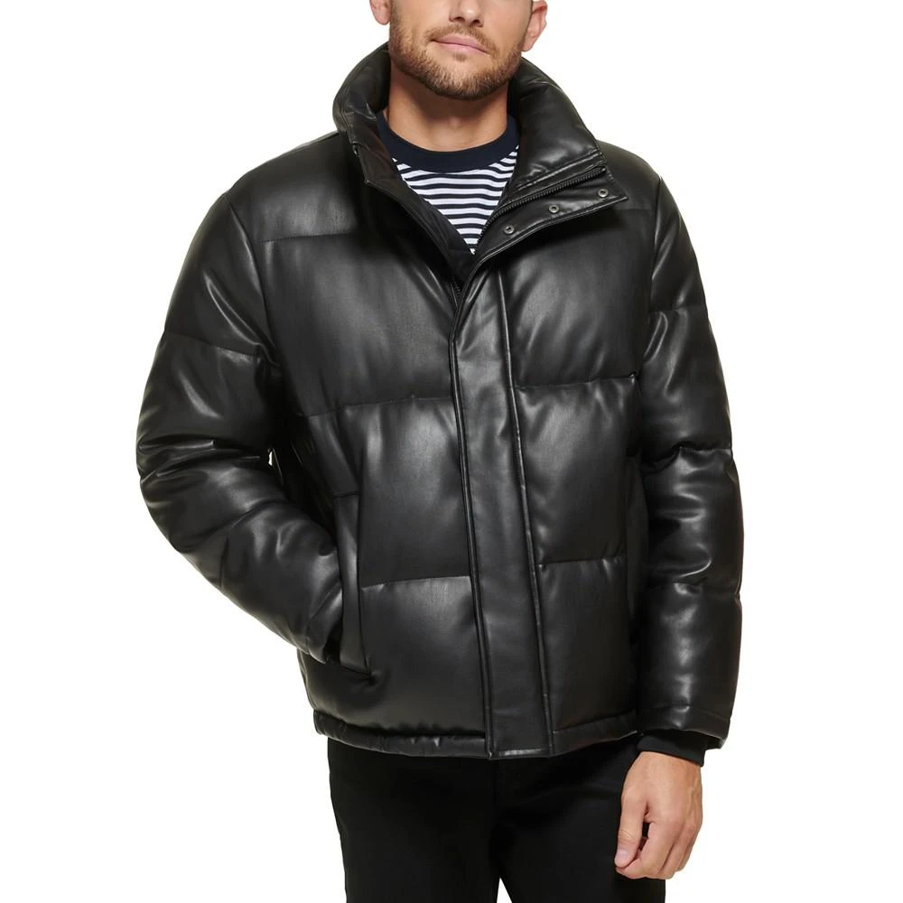 商品Calvin Klein|Men's Faux Leather Classic Puffer Jacket,价格¥2212,第1张图片
