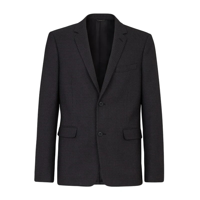 商品[国内直发] Fendi|FENDI 男黑色 / 深灰色男士外套 FJ0853_AHBV_F09WY,价格¥12510,第1张图片