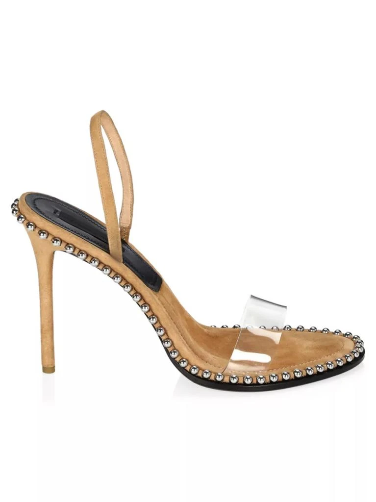 商品Alexander Wang|Nova Studded PVC & Suede Slingback Sandals,价格¥4479,第1张图片