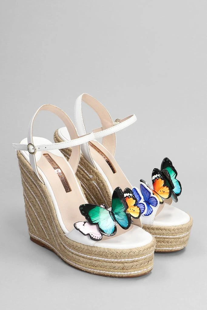 商品Sophia Webster|Sophia Webster Riva Espadrille Wedges In White Leather,价格¥3268,第2张图片详细描述