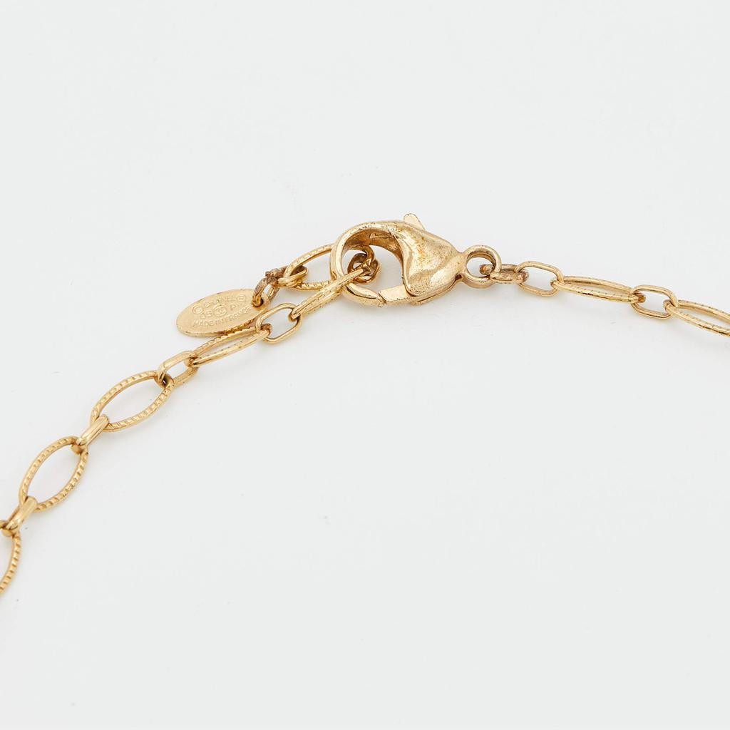 商品[二手商品] Chanel|Chanel Gold Tone Multicolor Crystal Embedded CC Charm Necklace,价格¥4473,第6张图片详细描述