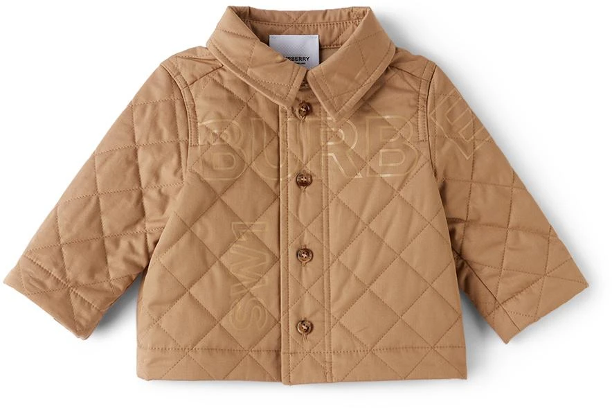 商品Burberry|Baby Beige Quilted Horseferry Jacket,价格¥910,第1张图片