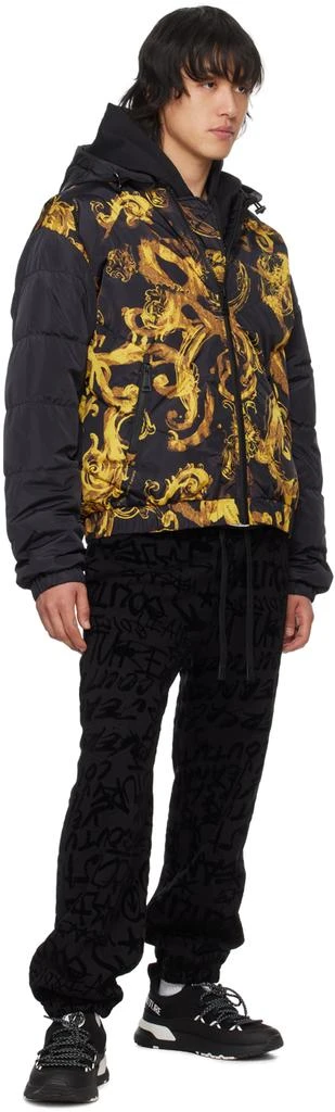 商品Versace|Black Watercolor Couture Down Jacket,价格¥4131,第4张图片详细描述