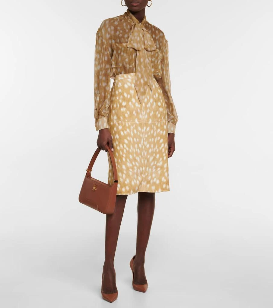 商品Burberry|颈部系带印花真丝女式上衣,价格¥14704,第2张图片详细描述