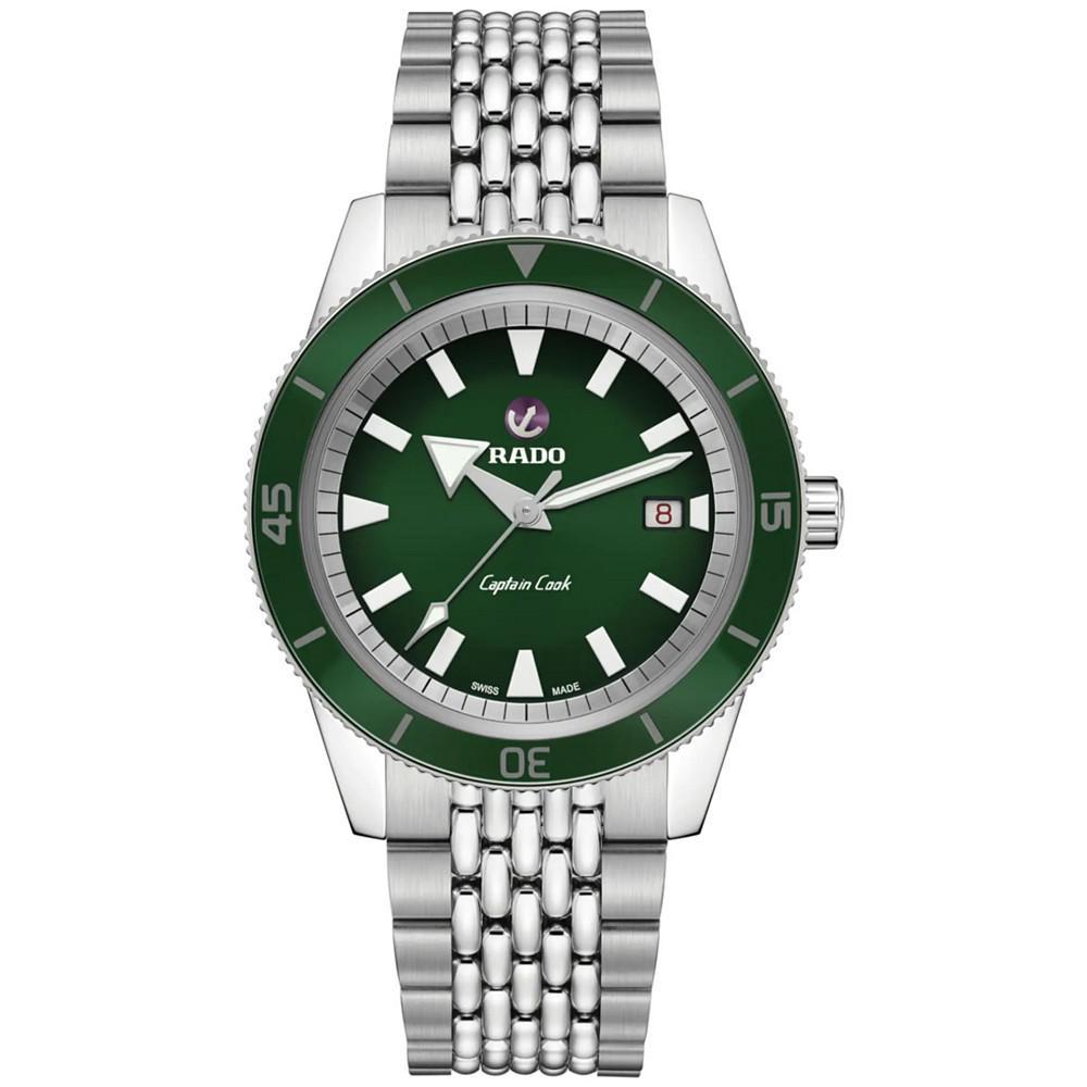 商品Rado|Men's Swiss Automatic Captain Cook Stainless Steel Bracelet Watch 42mm,价格¥16885,第1张图片