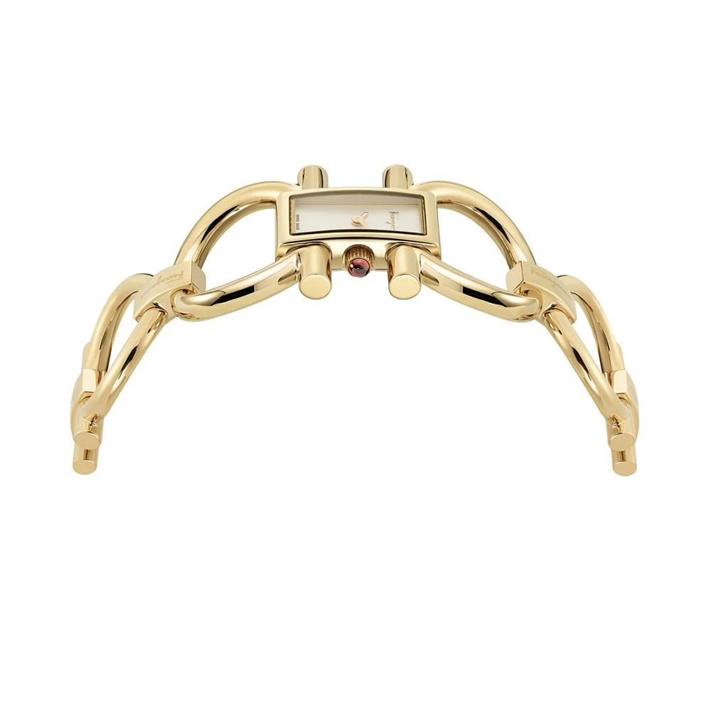 商品Salvatore Ferragamo|Ferragamo Women's Swiss Double Gancini Gold Ion-Plated Bracelet Watch 14x23mm,价格¥7265,第2张图片详细描述