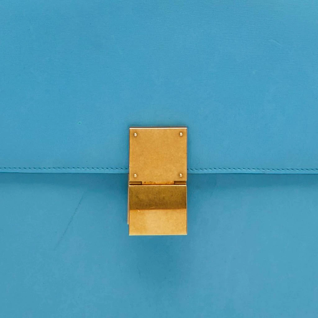 商品[二手商品] Celine|Celine Blue Leather Large Classic Box Shoulder Bag,价格¥19358,第5张图片详细描述