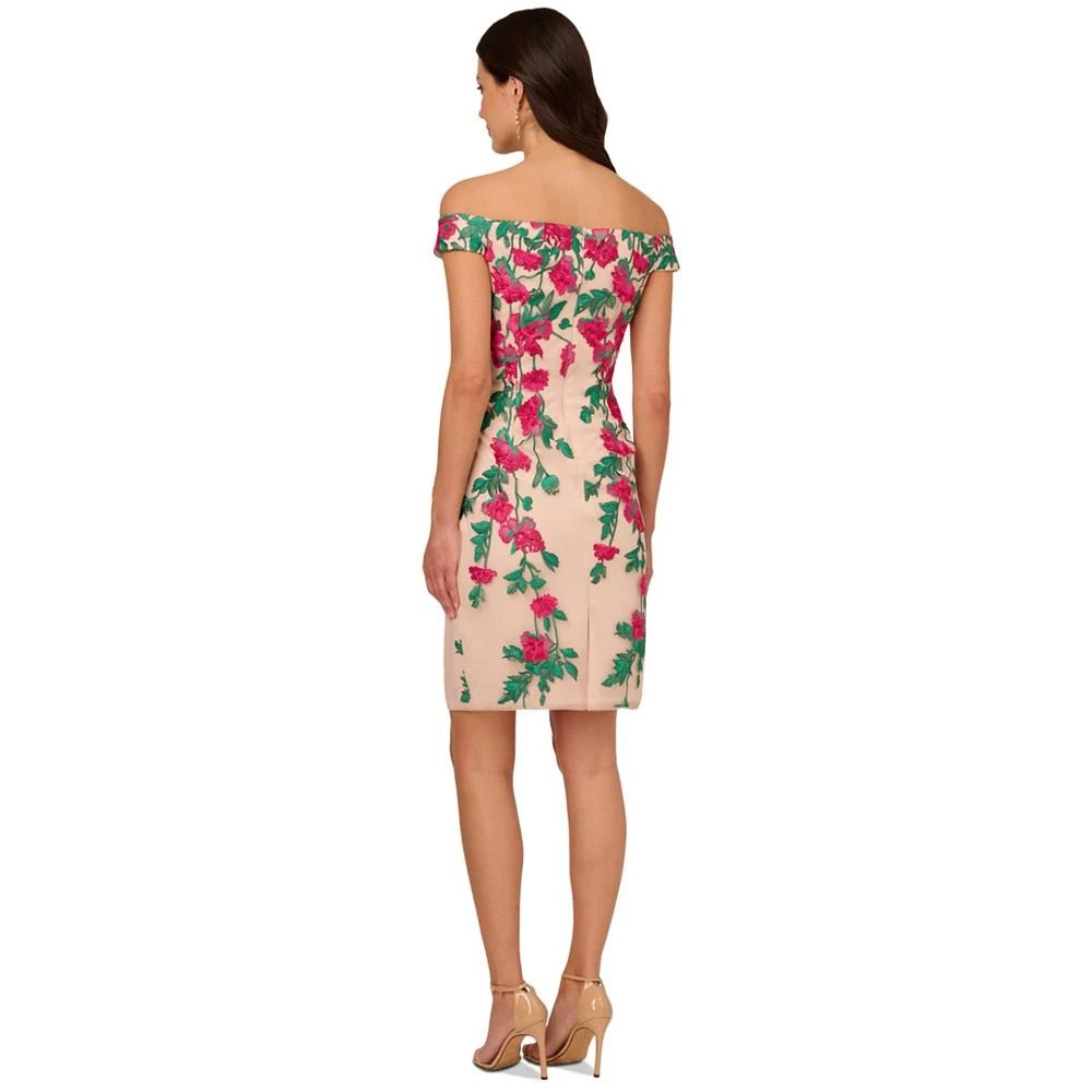 商品Adrianna Papell|Women's Cascading Florals Off-The-Shoulder Dress,价格¥891,第2张图片详细描述