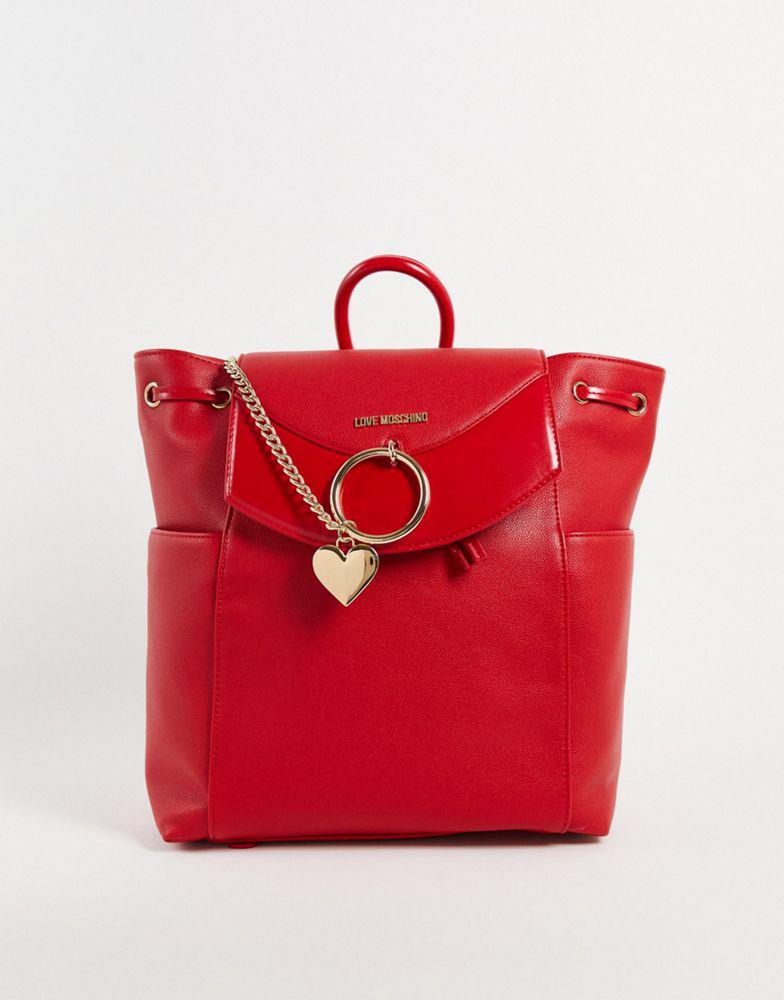 商品Moschino|Love Moschino top handle heart logo backpack in multi,价格¥1189,第1张图片