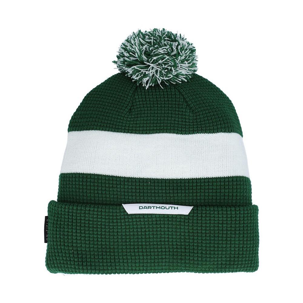 Men's Green, White Dartmouth Big Green Sideline Team Cuffed Knit Hat with Pom商品第3张图片规格展示
