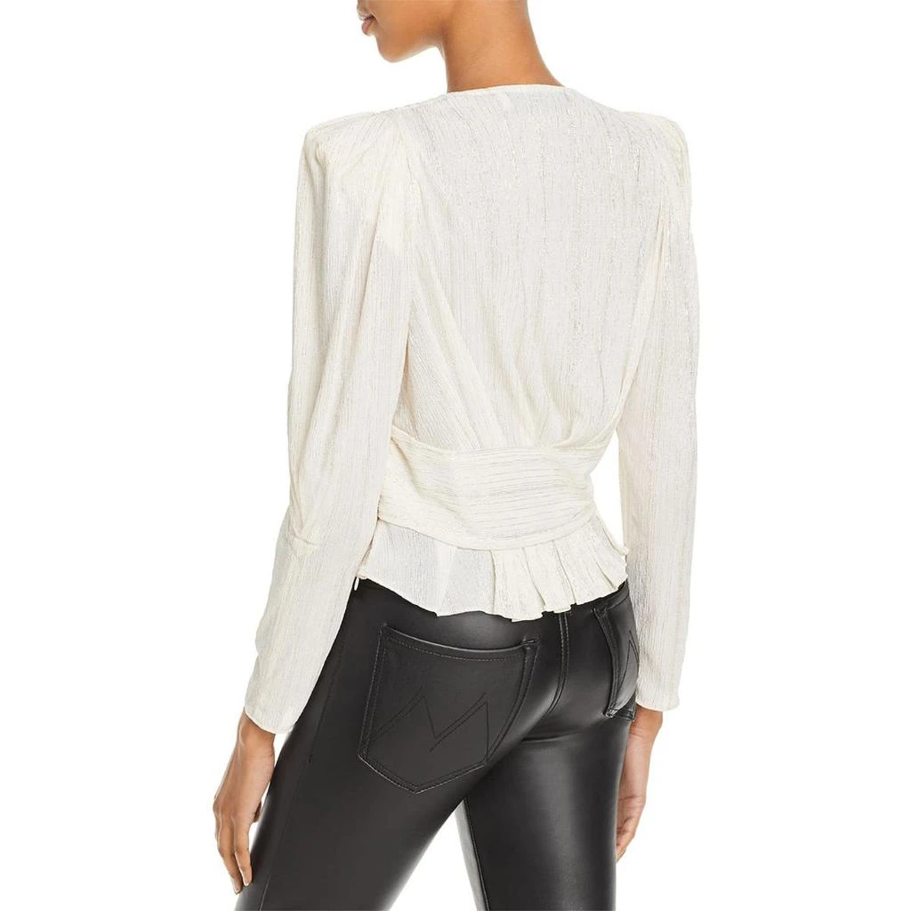 商品IRO|IRO Womens Metallic Faux Wrap Wrap Top,价格¥632,第2张图片详细描述