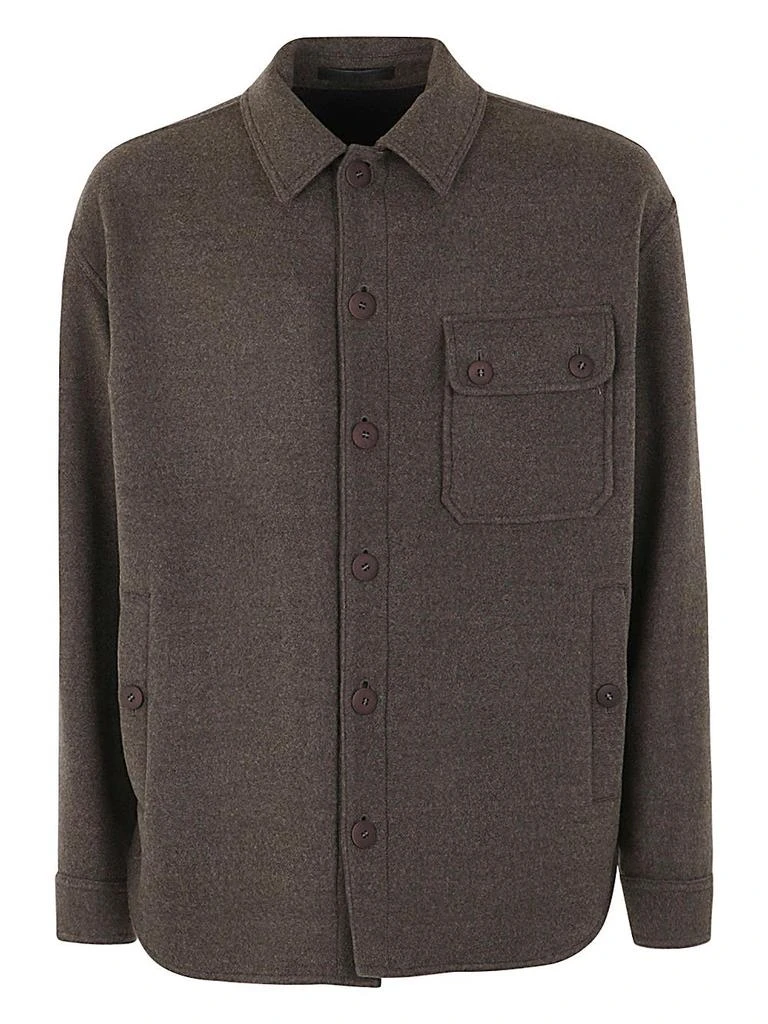 商品Giorgio Armani|Giorgio Armani Long Sleeved Button-Up Jacket,价格¥15277,第1张图片