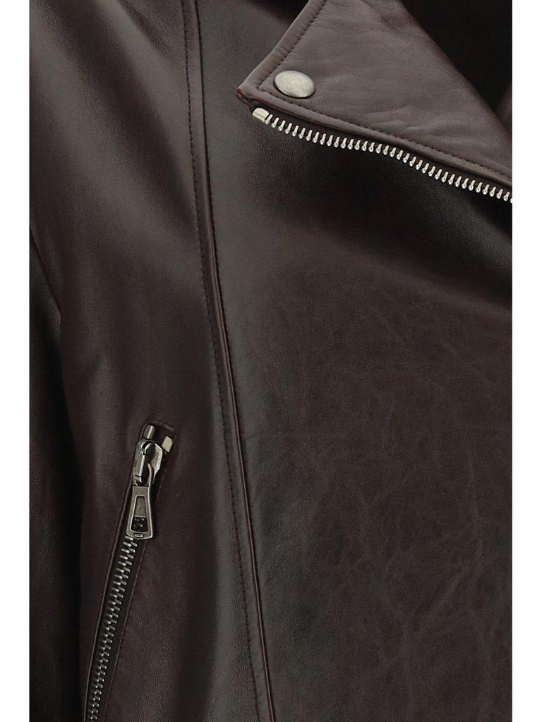 SportMax Zip-up Leather Biker Jacket商品第3张图片规格展示