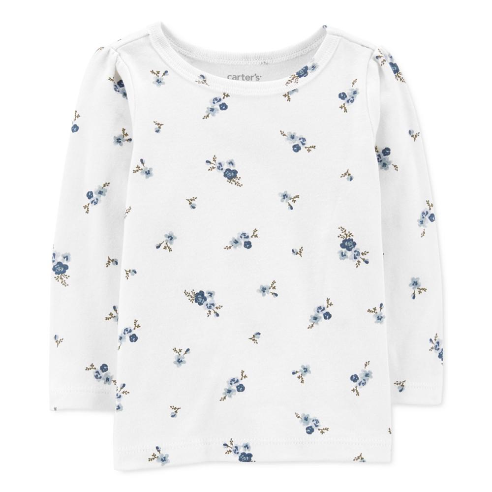 Baby Girls 2-Pc. Floral-Print Long-Sleeve T-Shirt & Skirtall Set商品第3张图片规格展示