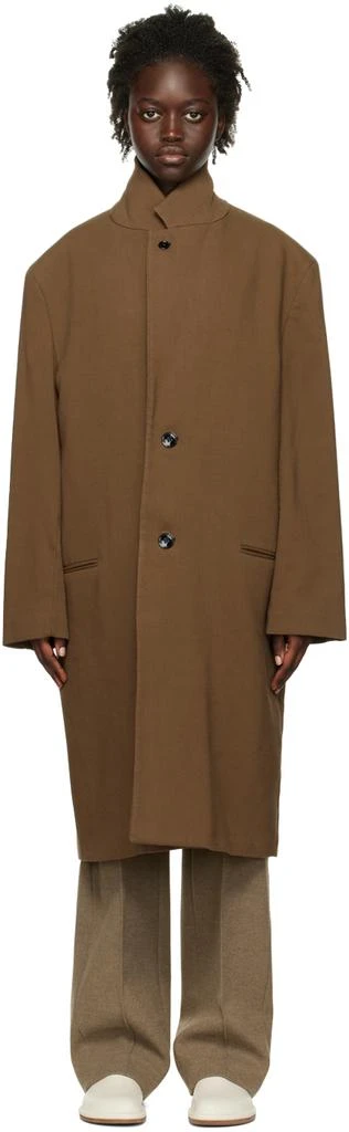 商品Lemaire|Brown Chesterfield Coat,价格¥2922,第1张图片