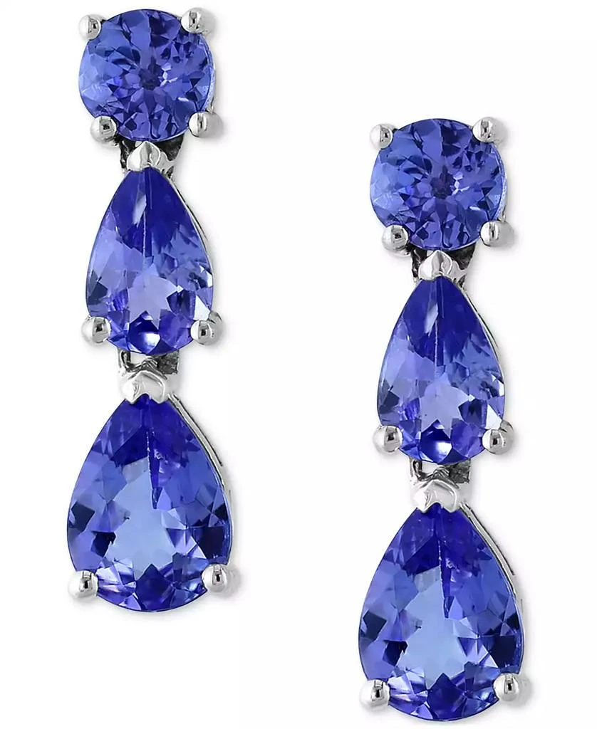 商品Effy|EFFY® Tanzanite Graduated Pear-Shape Drop Earrings (2-3/4 ct. t.w.) in Sterling Silver,价格¥1646,第3张图片详细描述