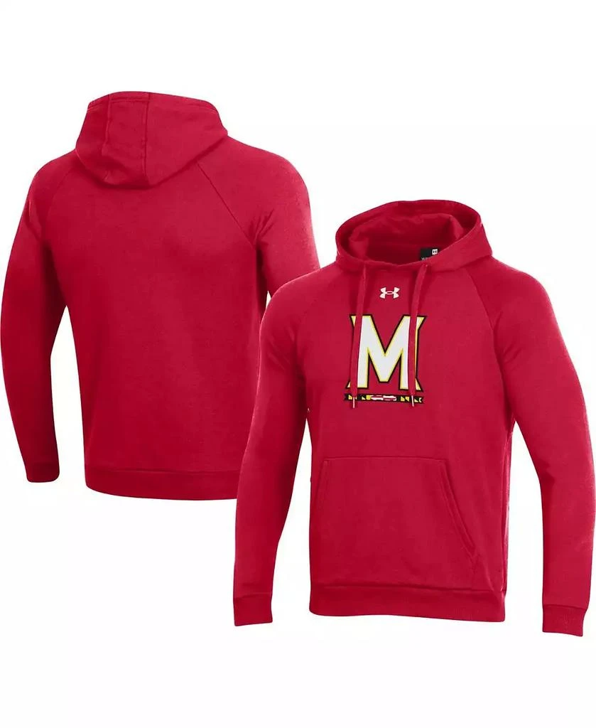 商品Under Armour|Men's Red Maryland Terrapins Primary School Logo All Day Raglan Pullover Hoodie,价格¥416,第1张图片