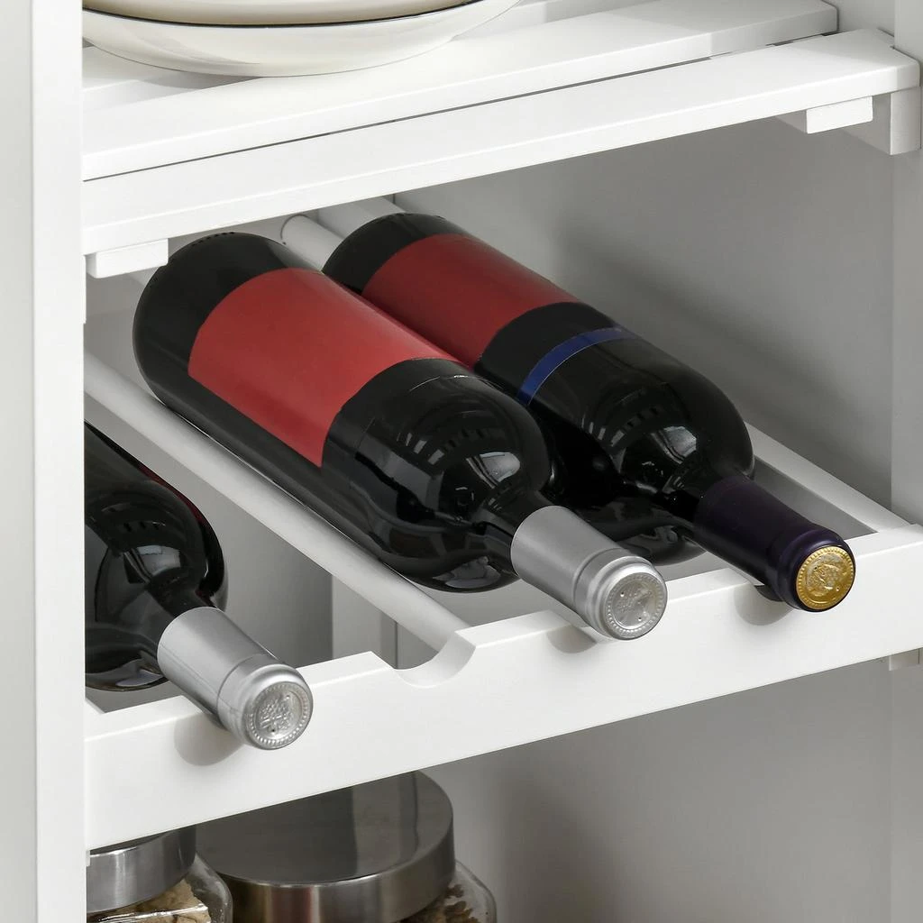 商品Streamdale Furniture|Streamdale White Rolling Kitchen Island with Storage & Wine Rack,价格¥1882,第5张图片详细描述