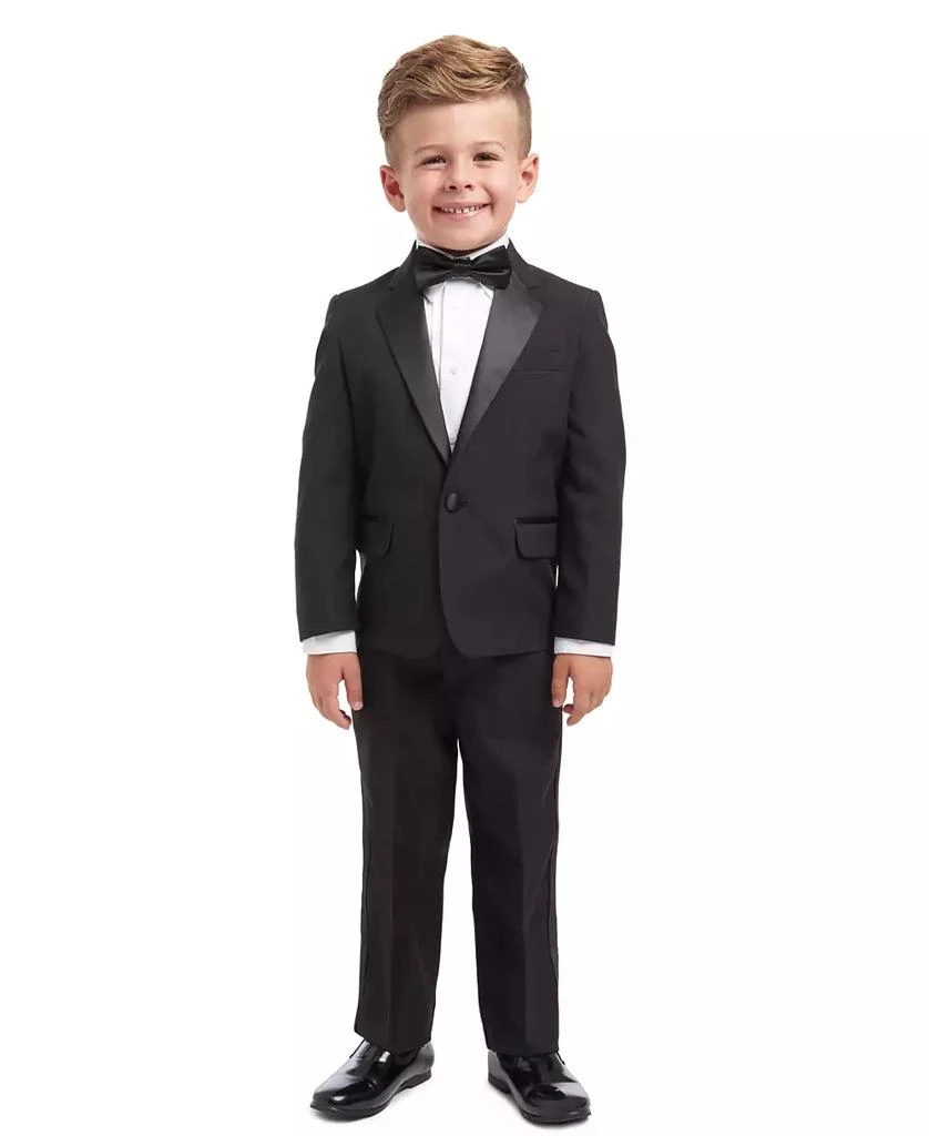 商品Nautica|4-Piece Tuxedo Suit, Shirt & Bowtie, Toddler and Little Boys,价格¥733,第1张图片