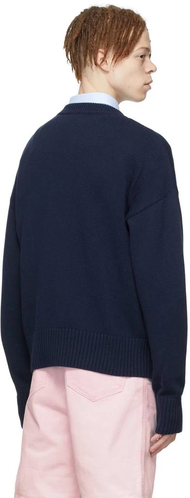 商品AMI|SSENSE Exclusive Navy Ami de Cœur Sweater,价格¥1518,第3张图片详细描述