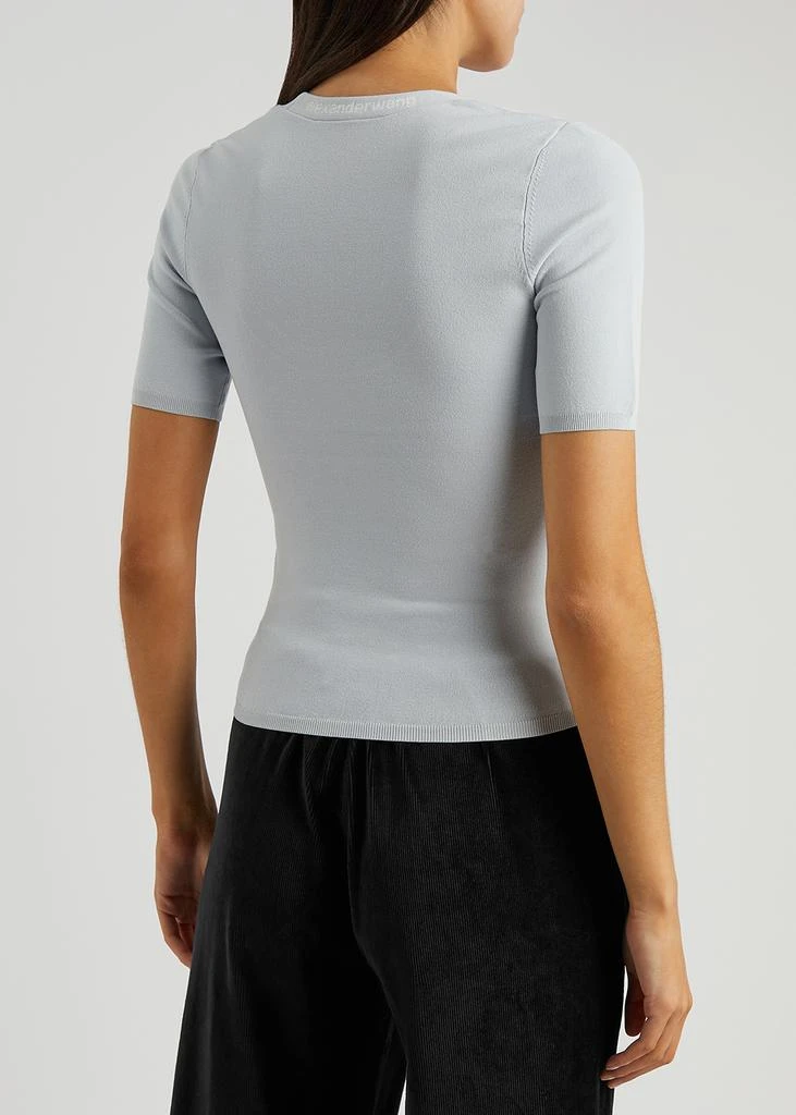 商品Alexander Wang|Blue logo stretch-knit top,价格¥1203,第3张图片详细描述