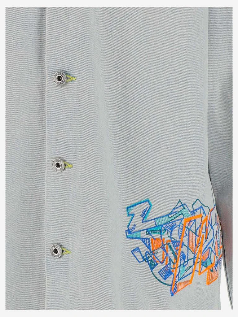 商品Off-White|OFF-WHITE EMBROIDERED DENIM GRAFFITI SHIRT,价格¥2690,第3张图片详细描述