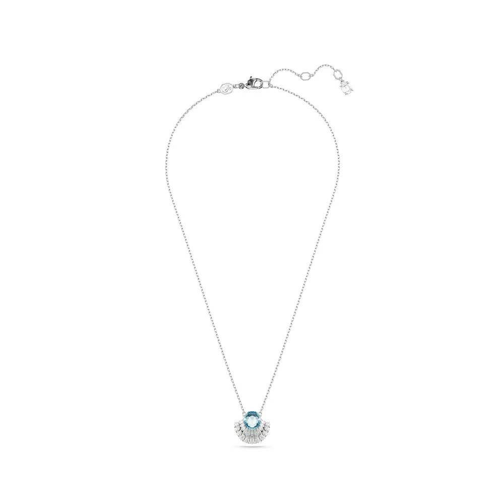 商品Swarovski|Shell, Blue, Rhodium Plated Idyllia Pendant Necklace,价格¥1242,第3张图片详细描述