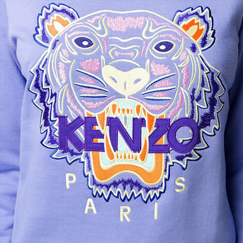 商品Kenzo|Kenzo 高田贤三 女士蓝色虎头图案卫衣 FA52SW7054XA-66,价格¥1459,第1张图片