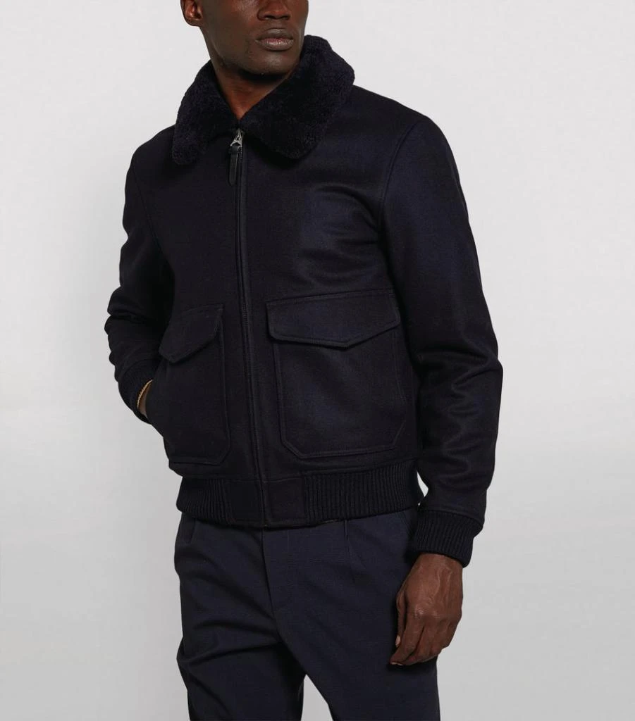 商品Sandro|Shearling Collar Aviator Jacket,价格¥6320,第4张图片详细描述