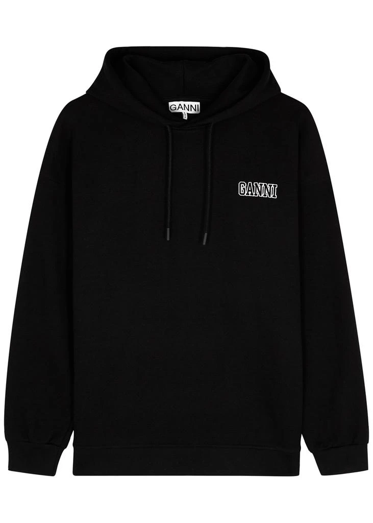 商品Ganni|Software logo hooded cotton-blend sweatshirt,价格¥1526,第1张图片