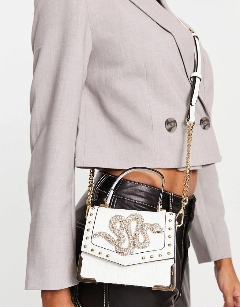 商品ALDO|ALDO Olendaweth bag with snake embellishment in white,价格¥661,第1张图片